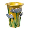 Blue Flowers Design Yellow Vase