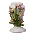 Flower Design White Ceramic Vase