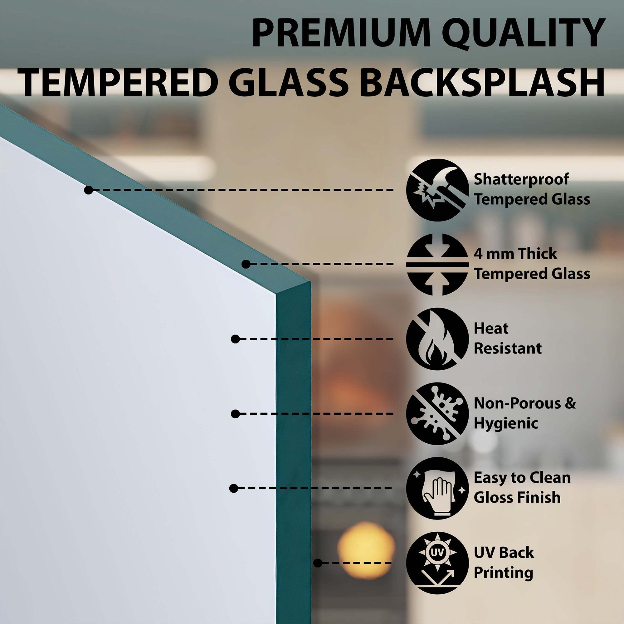 Herbal Harmony – Tempered Glass Backsplash for Kitchen Stove | Rustic Botanical Backsplash